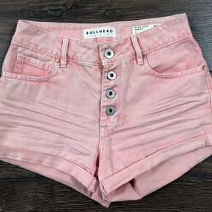 Light Pink High Rise Denim Shorts